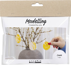 No-Name Mini Diy Kit Modellering   Æg   Gul & Pastel