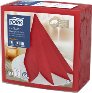 Tork Linstyle Middagsserviet, Rød, 50 Stk.