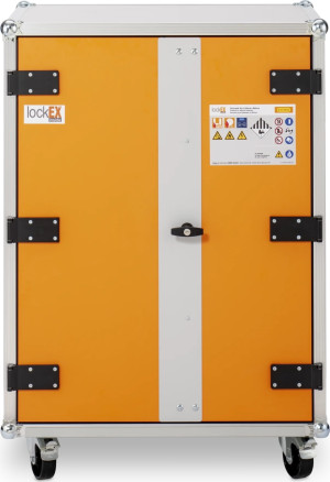 CEMO Batteriopbevaringsskab 230v M/hjul, 66x80x115 Cm.