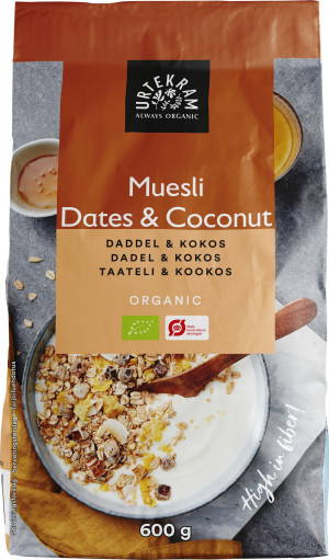 Urtekram Øko Müsli Dadel & Kokos, 600 G