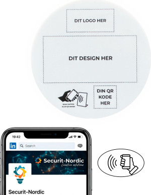 Securit Skilt M/chip Selvklæb Rund, Eget Logo Og Design
