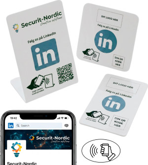 Securit Skiltepakke M/chip, 3 Stk, Eget Logo, Linkedin