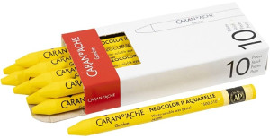 Caran D'Ache Akvarelkridt   10 Stk   Gul