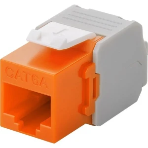 Goobay -  Keystone RJ45 fêmea Cat6a LSA, UTP - laranja