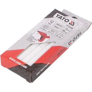 YATO  YT-82446 -  Conjunto de 12 bastões de cola quente Ø7x100mm - Branco