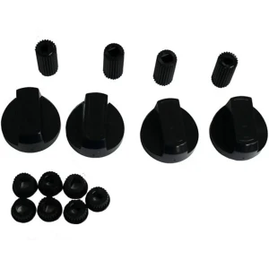 Kit de 4 botões universais para fogão - preto