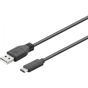 Cabo USB A 2.0 macho - USB C - 2.0m - preto