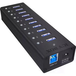 ICY BOX  IB-AC6110 -  Hub USB 3.0 de 10 portas c/ porta de carregamento rápido + cabo USB-A