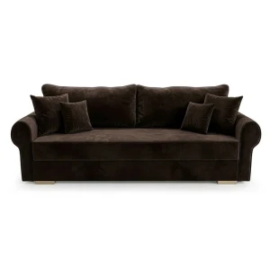 Sofa z Funkcją Spania RELON Brązowa Nowoczesna