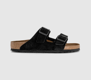 Birkenstock Mens Arizona Two Strap Sandals Black Suede, 9.5