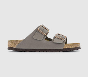 BIRKENSTOCK Men's Brown & Grey Birko Flor Plain Arizona Two Strap Sandals, Size: 11.5