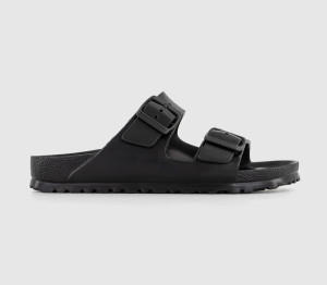 BIRKENSTOCK Girls Black EVA Plain Arizona Two Strap Sandals, Size: 5