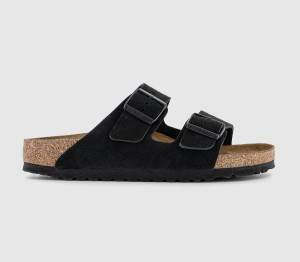 Birkenstock Womens Arizona Two Strap Sandals Suede Black, 7