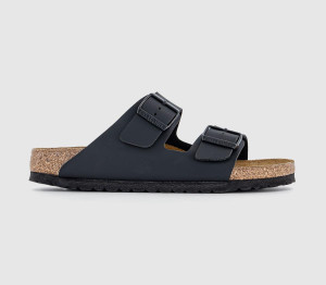 BIRKENSTOCK Girls Arizona Two Strap Sandals Black Suede, Size: 4