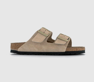 Birkenstock Womens Arizona Two Strap Sandals Sandcastle Suede In Brown, 3