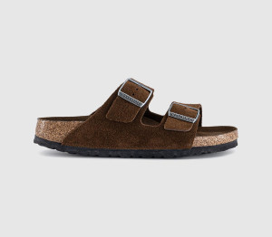 Birkenstock Womens Arizona Two Strap Sandals Carafe Suede Tfb Brown, 8