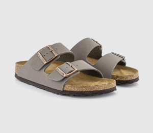 Birkenstock Womens Arizona Two Strap Sandals F Stone In Brown, 7