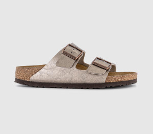 Birkenstock Womens Arizona Two Strap Sandals Graceful Taupe Natural, 8