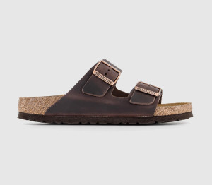 BIRKENSTOCK Women's Brown Leather Arizona Two Strap Sandals, Size: 7