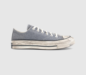 Converse Womens All Star Ox 70 S Trainers Washed Classic Grey Egret Black, 3.5