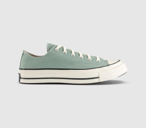 Converse Womens All Star OX 70s Trainers Thyme Again Egret Black In Green, 10