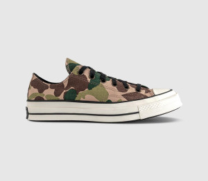 Converse All Star Ox 70 S Trainers Hodgman Camo Warm Quarry Creeping Forest In Green, 8.5