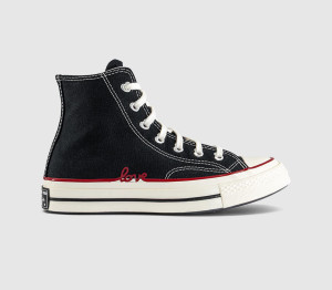 Converse Womens All Star Hi 70 Trainers Heart Black Egret, 8.5
