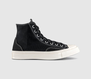 Converse Womens All Star Hi 70s Trainers Total Eclipse Egret Light Grey In Black, 11