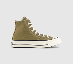Converse Womens All Star Hi 70s Trainers Khaki Core Egret Black In Green, 3