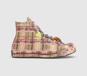 Converse Womens Collina Strada x All Star Hi 70 S Trainers Collina Strada Mellow Rose Fir Green SP In Pink