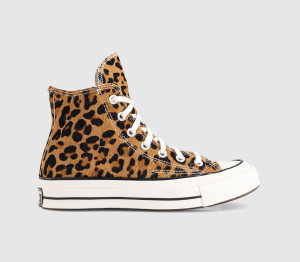 Converse Womens All Star Hi 70 S Trainers Leopard Pony Hair Black Natural Ivory Egret Multi, 4.5
