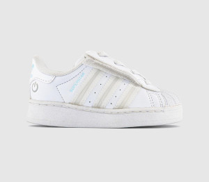 Adidas Kids Superstar Infant Trainers White Whtie Led Light, 4infant