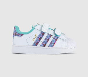 Adidas Kids x Disney Superstar Infant Trainers White Blue Purple, 9infant