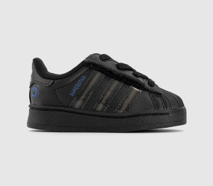 Adidas Kids Superstar Infant Trainers Black Preloved Violet Led Light, 4infant