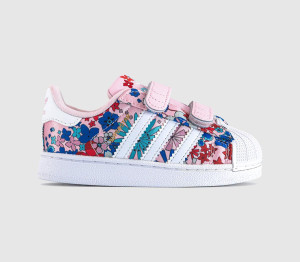 Adidas Kids x Liberty London Superstar Infant Trainers Clear Pink White Light, 9infant