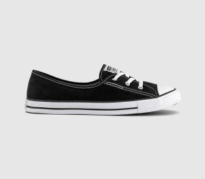 Converse Womens Ctas Ballet Lace Trainers Black White, 8.5