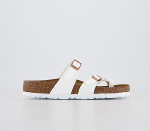 Birkenstock Womens Mayari Cross Strap Sandals White Birko Flor, 4