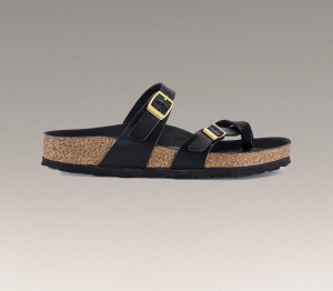 Birkenstock Womens Mayari Cross Strap Sandals Black Amalfi Leather, 6