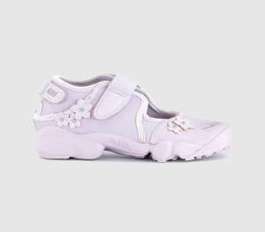 Nike Womens Air Rift Trainers Bleached Lilac Metallic Silver Wolf Grey Purple, 3.5