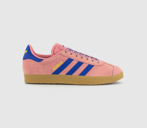 Adidas Womens Gazelle Trainers Semi Pink Spark Lucid Blue Pure Sulfur, 4