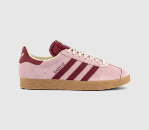 Adidas Womens Gazelle Trainers Clear Pink Noble Maroon Cream White, 5