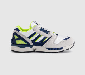 adidas Mens ZX 8000 Trainers White Dark Blue Grey One, 11