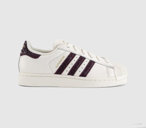 Adidas Womens Superstar II Trainers Offwhite Maroon Gold Metallic, 6.5
