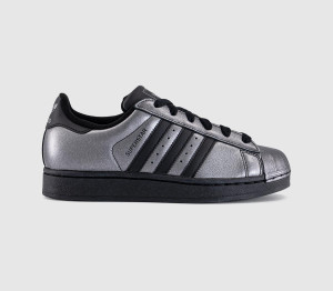 Adidas Womens Superstar II Trainers Black Iron Metallic, 7.5