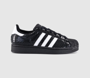 Adidas Womens Superstar II Trainers Snake Black White, 7.5