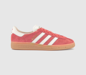 Adidas Munchen Trainers Semi Flash Red Off White Gum, 7