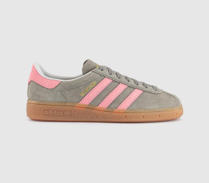 Adidas Womens Munchen Trainers Silver Pebble Glory Pink Orbit Grey Multi, 3.5