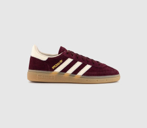 adidas Girls Handball Spezial Trainers Maroon Cream White Gold Metallic In Red, 3.5