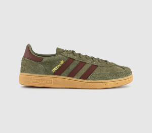 adidas Mens Handball Spezial Trainers Focus Olive Fox Brown Gum In Green, 11.5