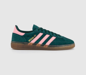 Adidas Womens Handball Spezial Trainers Collegiate Green Pink Spark Gold Metallic, 3.5